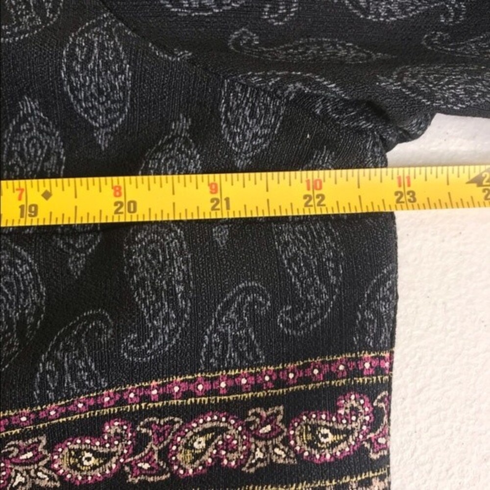 Vintage John Roberts Paisley Back Pleats Buttons Black Boxy Jacket Women's 14 - Picture 8 of 12